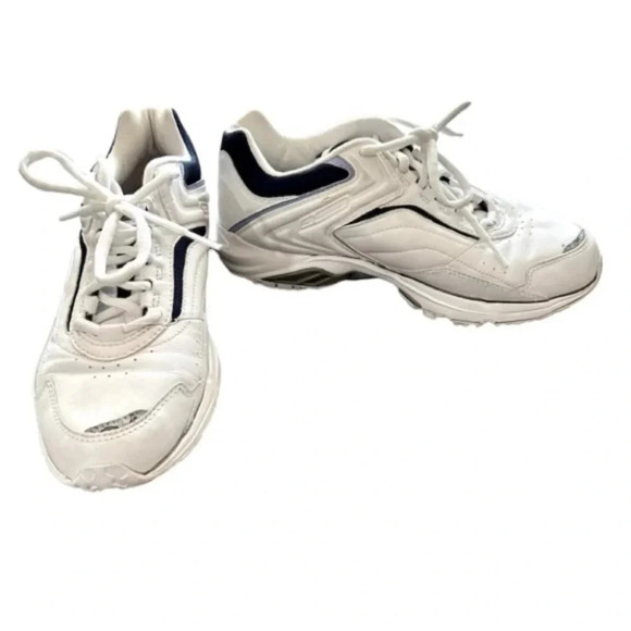 Reebok DMX Walk Men’s White & Blue Lace-Up Tennis Shoes Size 8 GUC - Picture 1 of 13